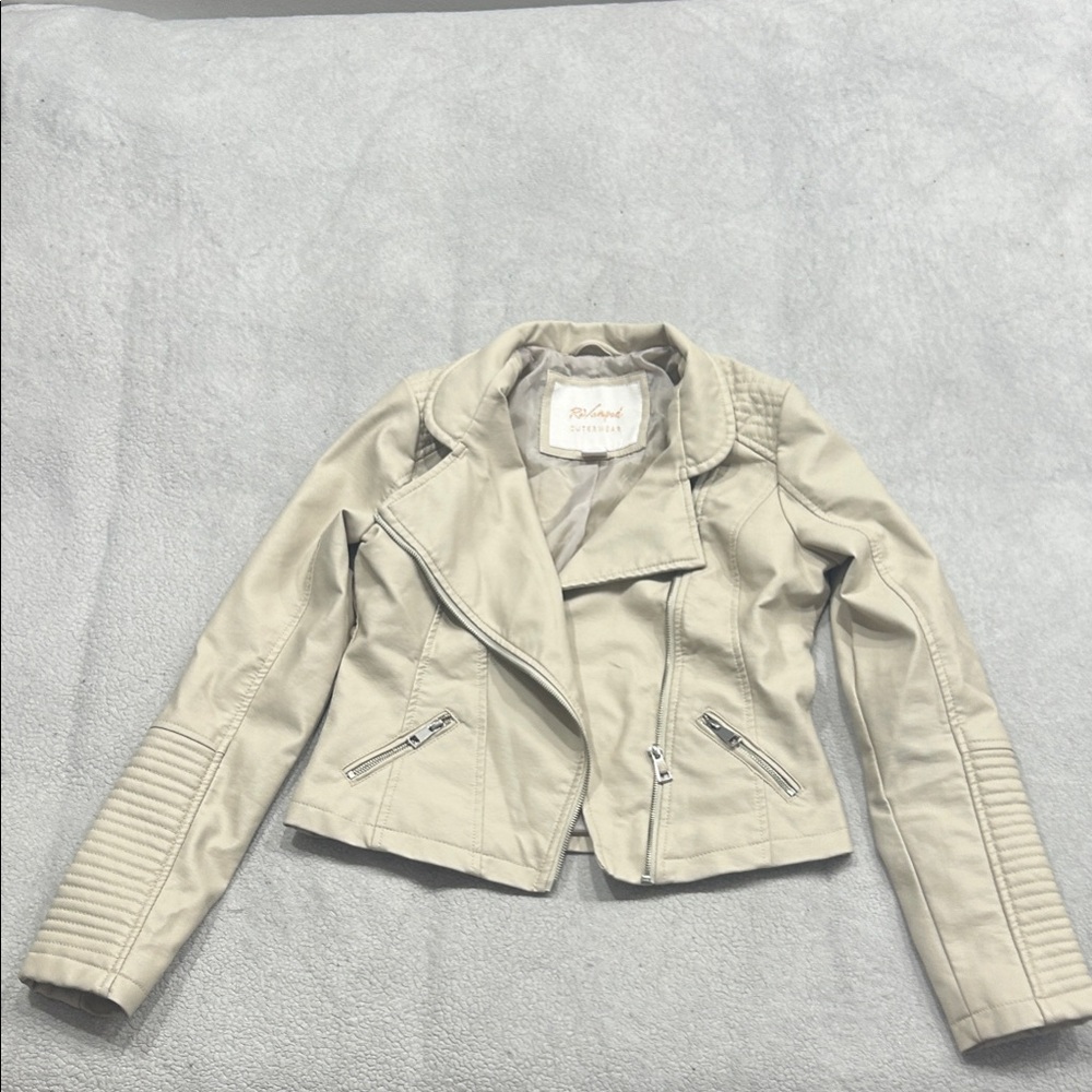 Women's Beige Leather Jacket